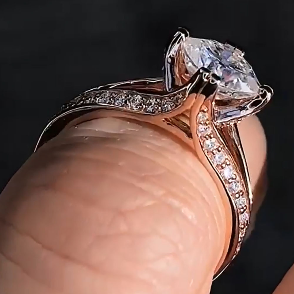 Custom Solid 10K Rose Gold Wom - огляд і ціна Moissanite Engagement Ring 1 Carat