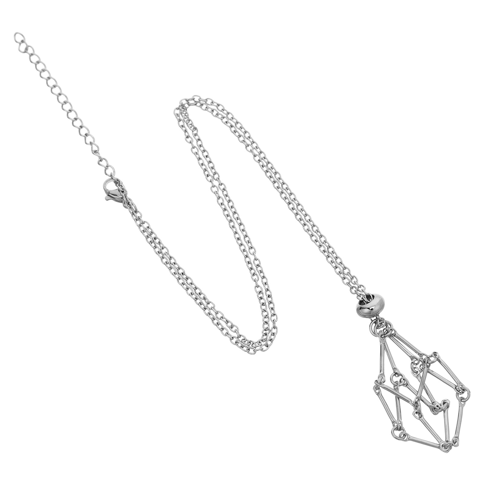Crystal Holder Necklace Stainl - огляд і ціна Crystal Pendant Necklace Natural Stone