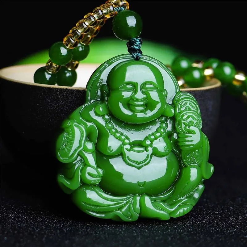 Chinese Green Jade Maitreya Bu - огляд і ціна Necklaces