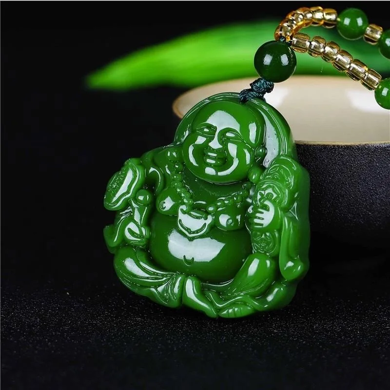 Chinese Green Jade Maitreya Bu - огляд і ціна Necklaces
