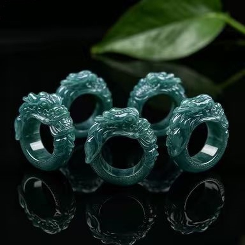 Jadeite A-grade blue water dra - огляд і ціна Rings