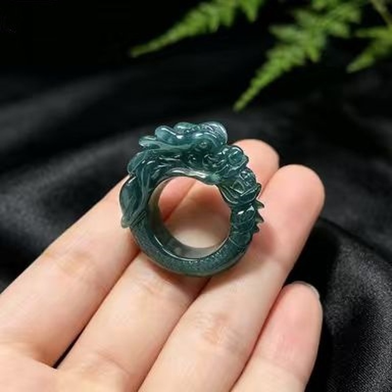 Jadeite A-grade blue water dra - огляд і ціна Rings