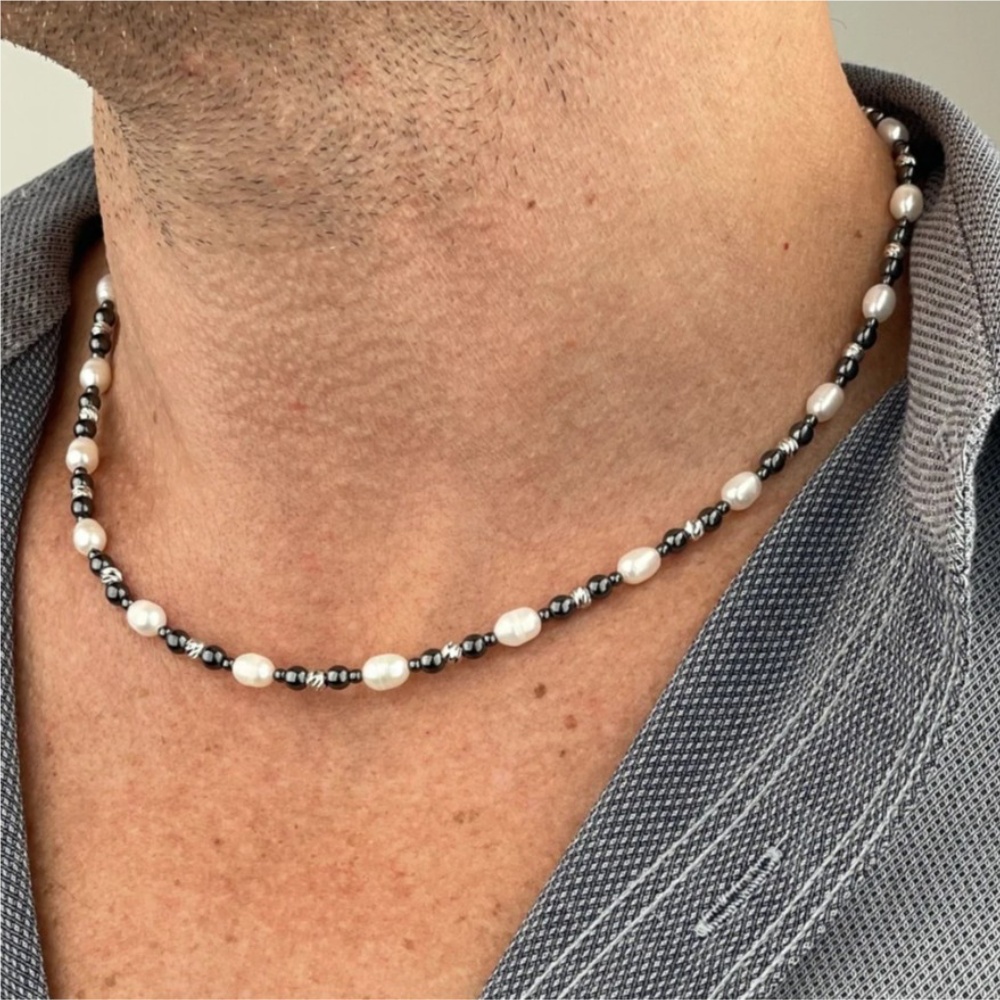 Retro Black Natural Stone Baro - огляд і ціна Pearl Choker Necklace Vintage