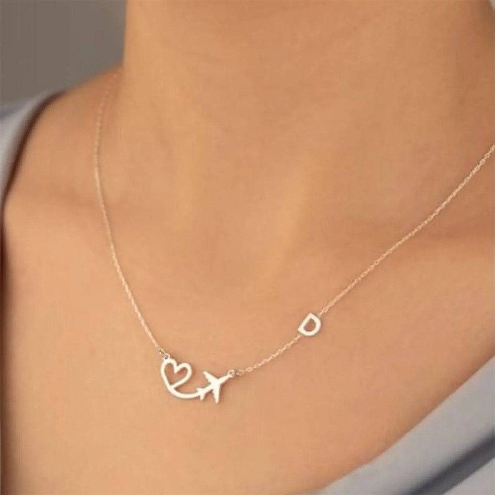 Personalized Heart Airplane In - огляд і ціна Custom Name Necklace Stainless Steel