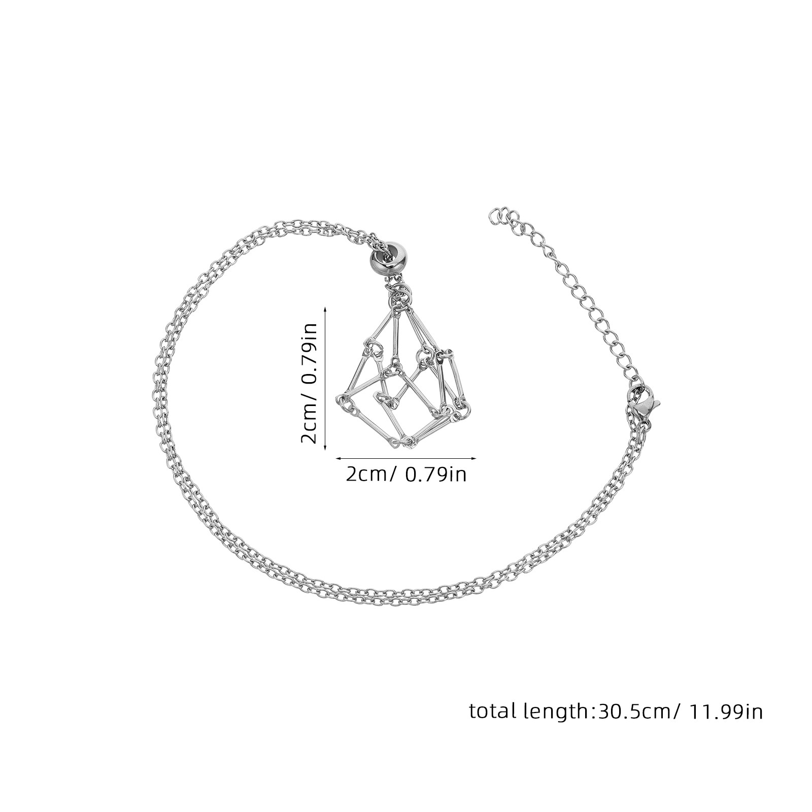 Crystal Holder Necklace Stainl - огляд і ціна Crystal Pendant Necklace Natural Stone