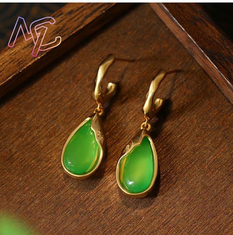 Green Real Jade Water Drop Ear - огляд і ціна Earrings