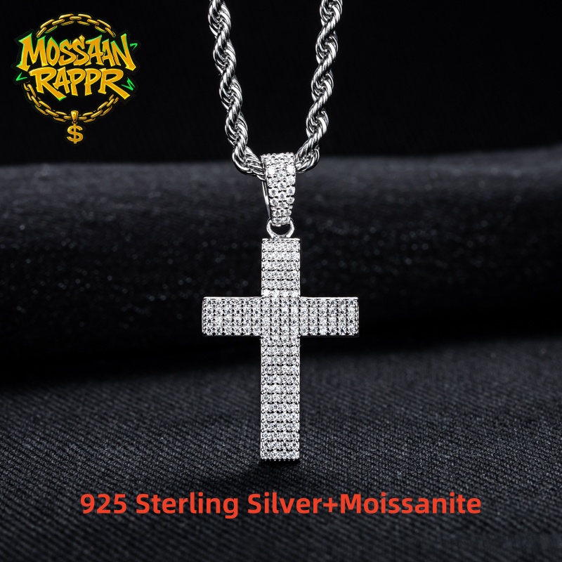 MossanRappr Moissanite Bling C - огляд і ціна 925 Sterling Silver Chain Necklace Men