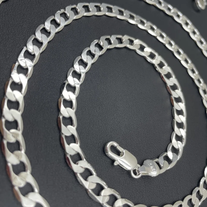 Men's 925 Sterling Silver Neck - огляд і ціна Cuban Link Chain 12Mm