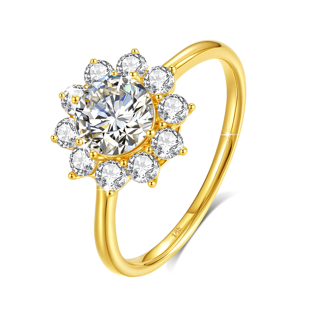 Szjinao 100% Real 14k Gold Flo - огляд і ціна Moissanite Engagement Ring 1 Carat