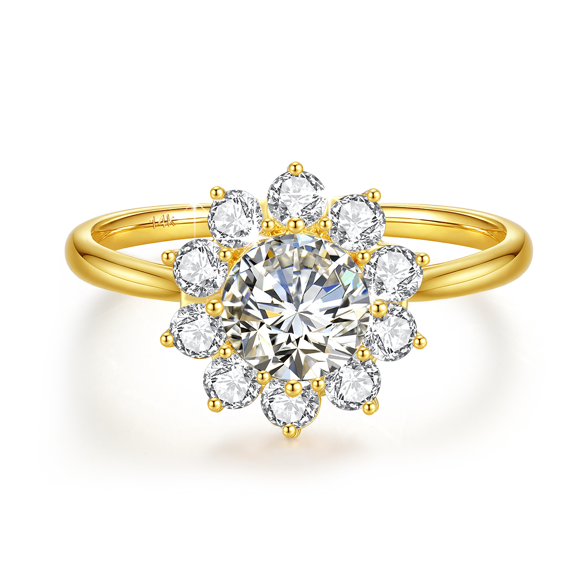 Szjinao 100% Real 14k Gold Flo - огляд і ціна Moissanite Engagement Ring 1 Carat
