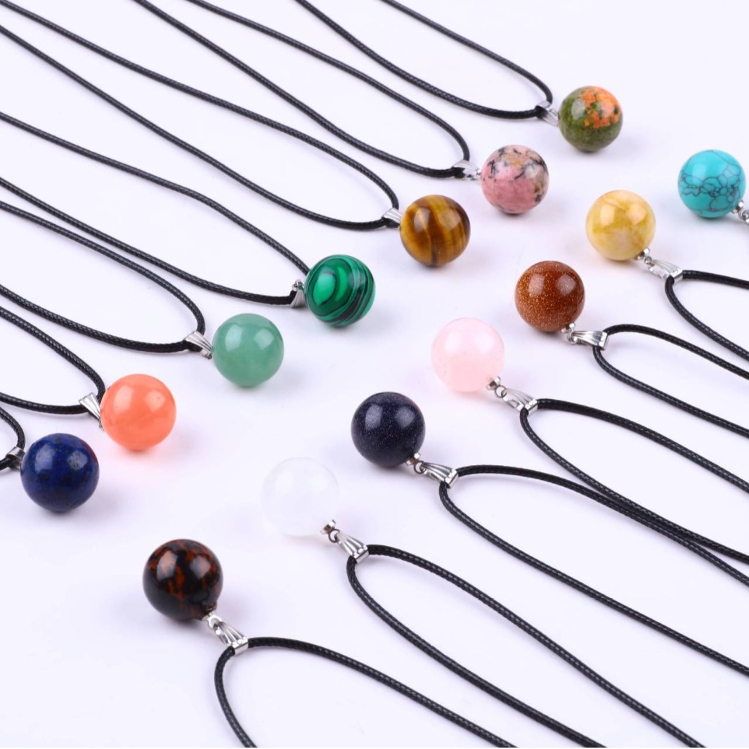20pcs/ Bag 14mm  Natural Stone - огляд і ціна Crystal Pendant Necklace Natural Stone