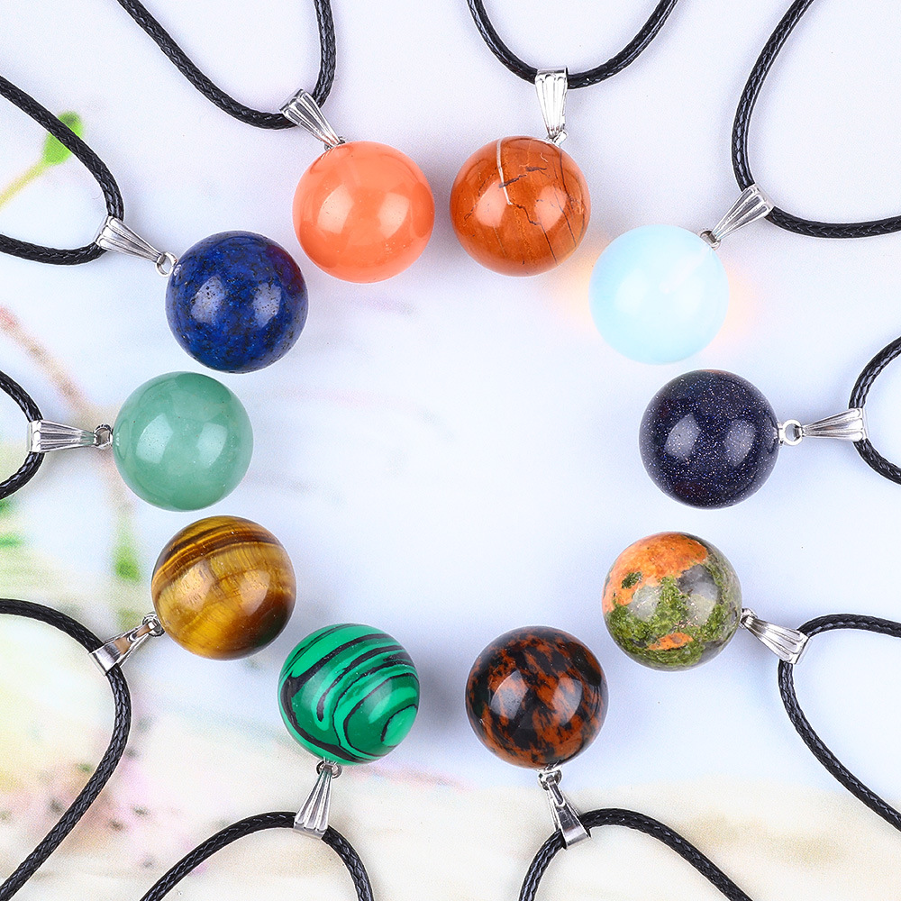 20pcs/ Bag 14mm  Natural Stone - огляд і ціна Crystal Pendant Necklace Natural Stone