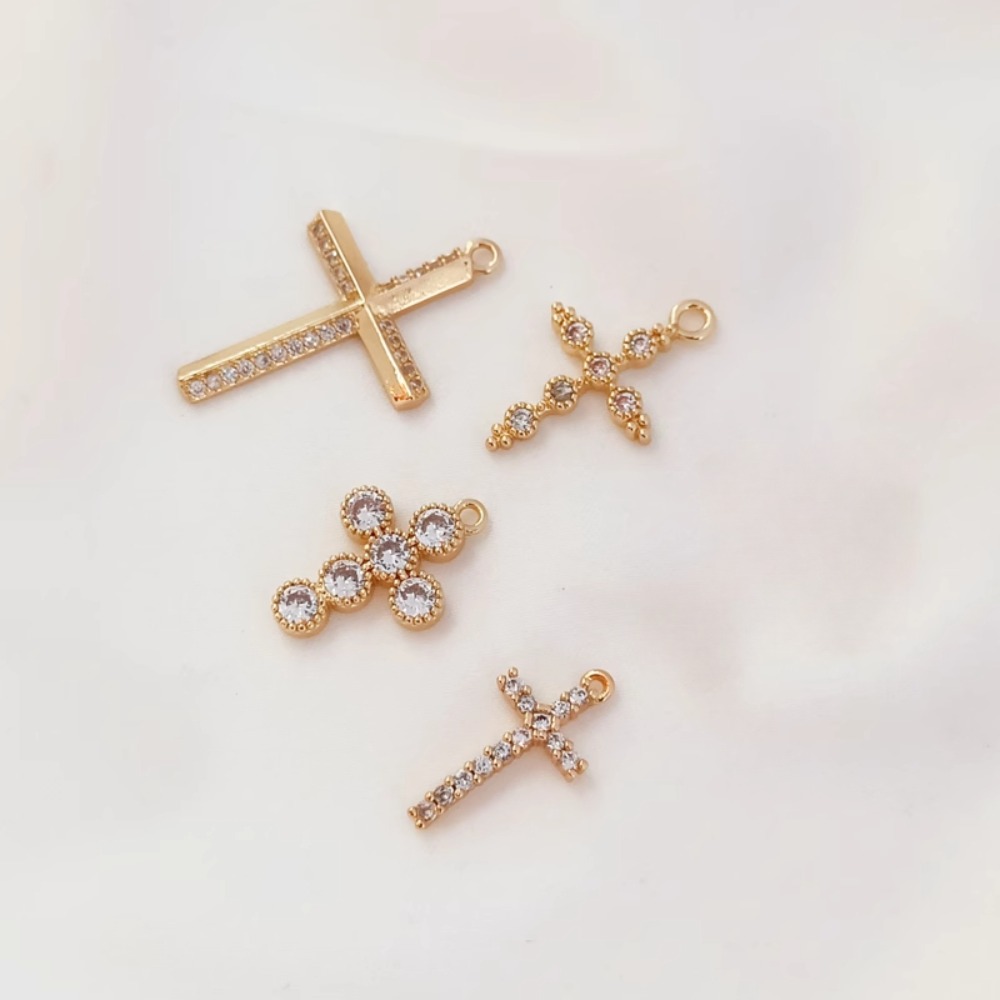 14K Gold-plated Zircon Cross P - огляд і ціна Cross Pendant Necklace Gold