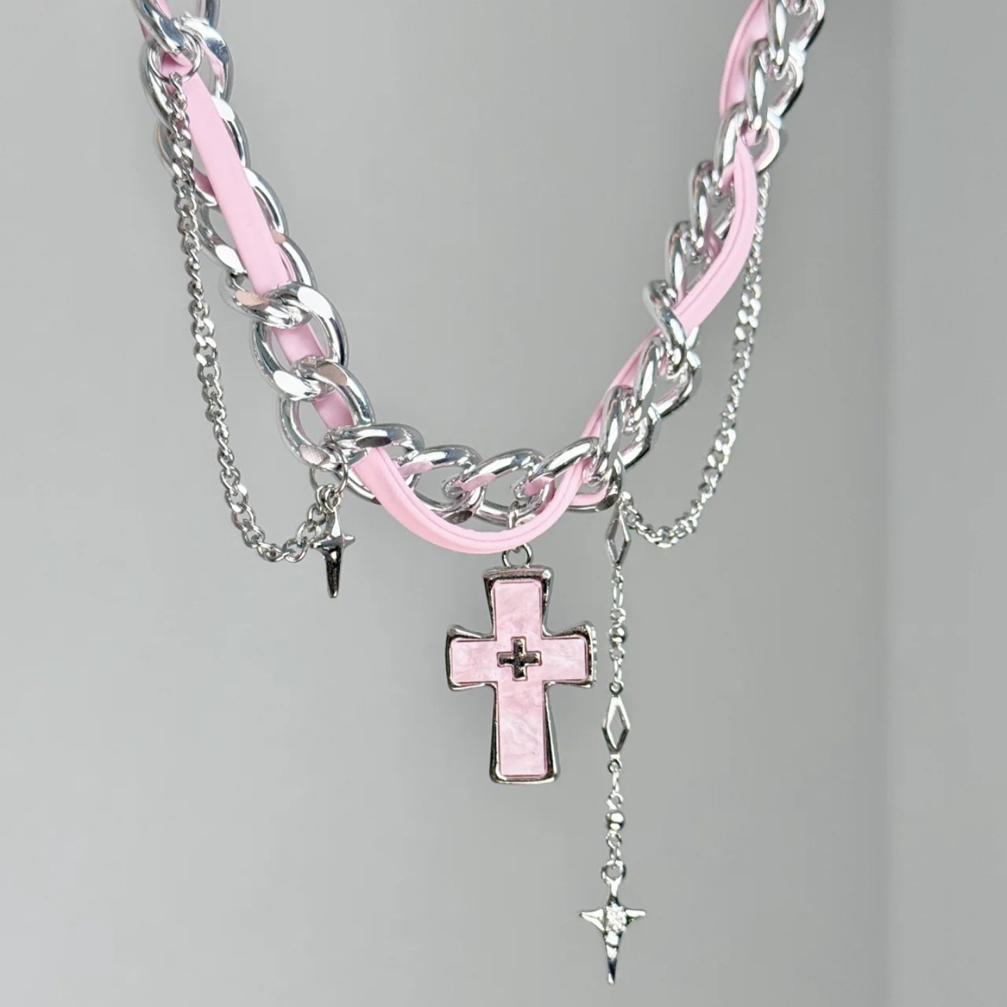 Y2k Grunge Aesthetic Multi Lay - огляд і ціна Layered Pendant Necklace Aesthetic