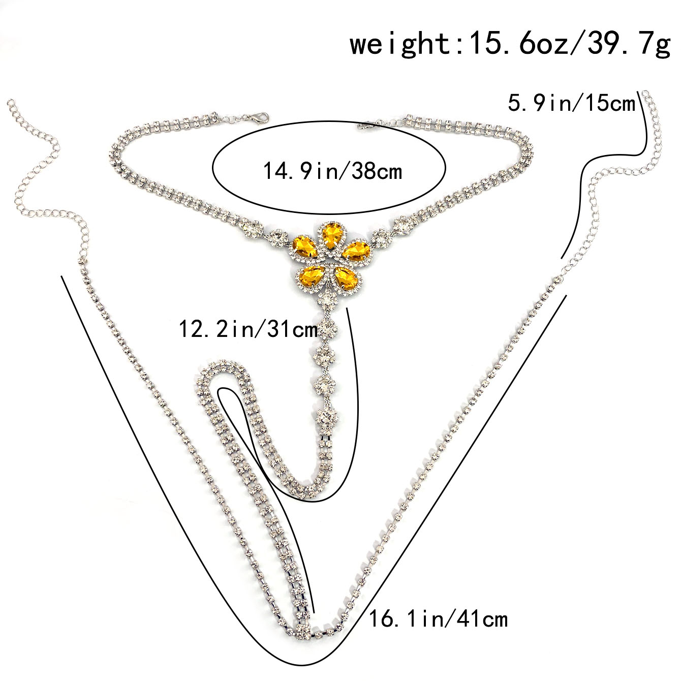 1pc Flower Shaped Sexy Rhinest - огляд і ціна Body Jewelry