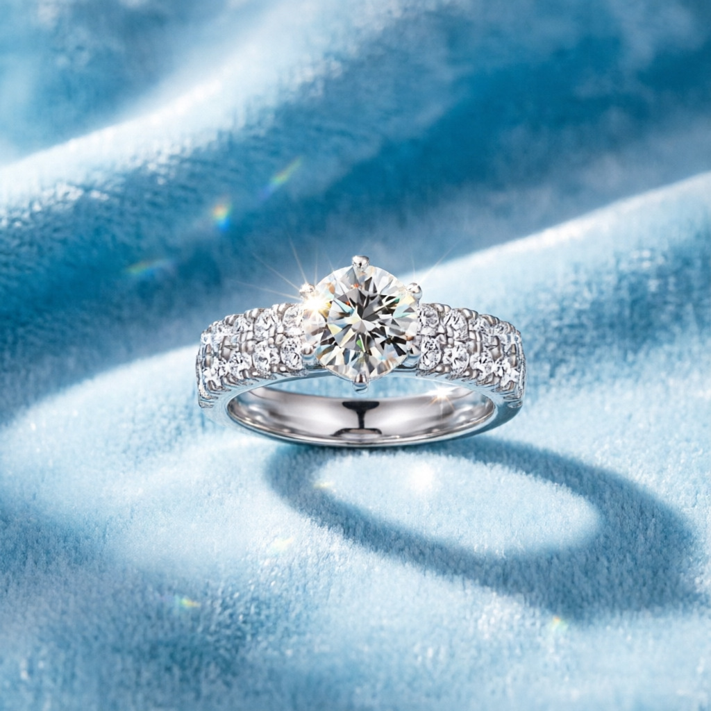 Hot selling fashion 100% s925  - огляд і ціна Moissanite Engagement Ring 1 Carat